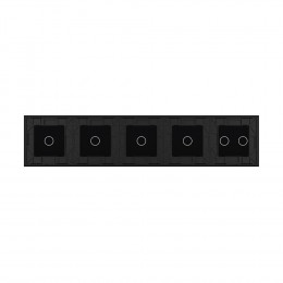 Панель для пяти сенсорных выключателей Livolo, 6 клавиш (2+1+1+1+1), цвет черный, стекло