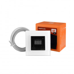 Терморегулятор Welrok ST для рамки LIVOLO с электронным управлением, датчик пола 3 м, цвет черный с белой рамкой