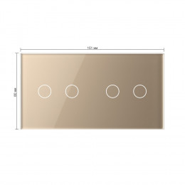 Панель для двух двухклавишных выключателей LIVOLO золотая BB-C7-C2/С2-13