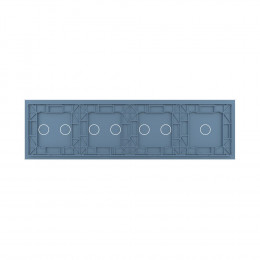 Панель для четырех сенсорных выключателей Livolo, 7 клавиш (1+2+2+2), цвет синий, стекло