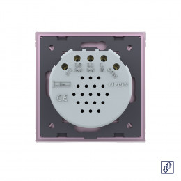 Сенсорный выключатель для жалюзи Livolo 2 клавиши 1 модуль Розовый VL-C702W-17