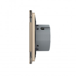 Сенсорный выключатель Livolo Quadro 2 клавиши 1 пост Золотой VL-Q702-13