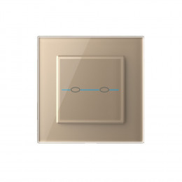 Сенсорный выключатель Livolo Quadro 2 клавиши 1 пост Золотой VL-Q702-13
