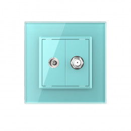 Розетка телевизионная и спутниковая SAT Livolo, 1 пост, цвет зеленый