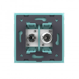 Розетка телевизионная и спутниковая SAT Livolo, 1 пост, цвет зеленый