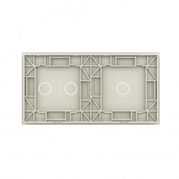 Панель для двух сенсорных выключателей Livolo, 3 клавиши (1+2), цвет жемчужный, стекло