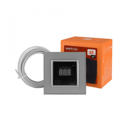 Терморегулятор Welrok ST для рамки LIVOLO с электронным управлением, датчик пола 3 м, цвет черный с серой рамкой