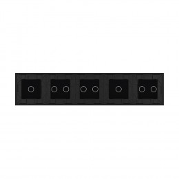 Панель для пяти сенсорных выключателей Livolo, 8 клавиш (2+1+2+2+1), цвет черный, стекло