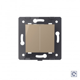 Двухклавишная механическая кнопка (звонок) Livolo, цвет золотой (механизм), VL-C7-K2H-13