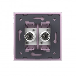 Розетка телевизионная двойная Livolo, 1 пост, цвет розовый