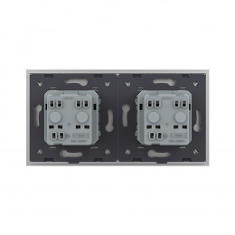 Розетка электрическая двойная 220В LIVOLO серая VL-C7C2EU-15