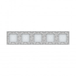 Панель для пяти сенсорных выключателей Livolo, 6 клавиш (2+1+1+1+1), цвет белый, стекло