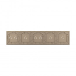 Панель для пяти сенсорных выключателей Livolo, 7 клавиш (1+1+2+1+2), цвет золотой, стекло