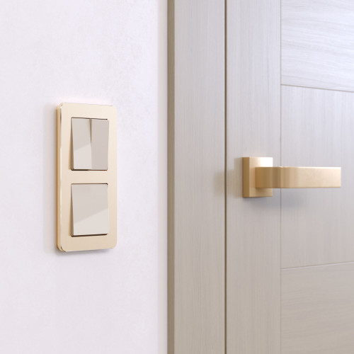 Купить Рамка из металла на 2 поста Platinum шампань в rum24.ru фото: 3