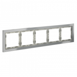 Рамка стеклянная VOLTUM S70 на 5 постов, (сталь, стекло) VLS110505