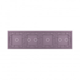 Панель для четырех сенсорных выключателей Livolo, 6 клавиш (2+1+2+1), цвет розовый, стекло