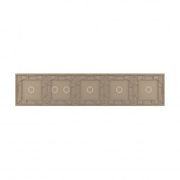 Панель для пяти сенсорных выключателей Livolo, 6 клавиш (1+1+1+2+1), цвет золотой, стекло