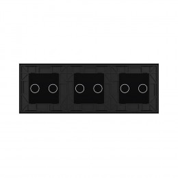 Панель для трех двухклавишных выключателей LIVOLO черная BB-C7-C2/C2/C2-12