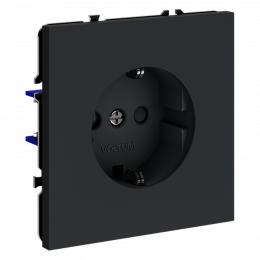 Розетка встраиваемая VOLTUM S70 с заземлением и защитными шторками, (графит) VLS040207
