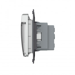 Розетка с заземлением защитными шторками водонепроницаемой крышкой LIVOLO серая VL-C7-C1EUWF-15 (механизм)