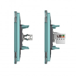 Розетка телевизионная и интернет RJ-45 кат.6 Livolo, 1 пост, цвет зеленый