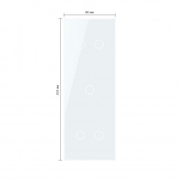 Панель вертикальная для трех сенсорных выключателей Livolo, 5 клавиш (2+1+2), цвет белый, стекло