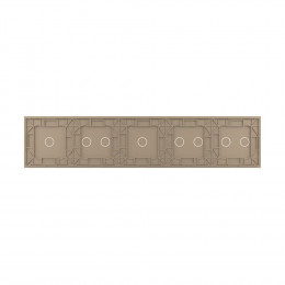 Панель для пяти сенсорных выключателей Livolo, 8 клавиш (2+2+1+2+1), цвет золотой, стекло