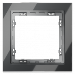 Рамка стеклянная VOLTUM S70 на 1 пост, (графит, стекло) VLS110107