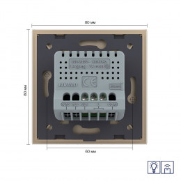 Одноклавишный сенсорный диммер Livolo с функцией радиоуправления, 1 пост, цвет золотой
