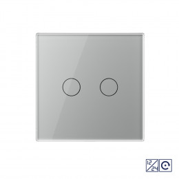 Двухклавишная сенсорная кнопка Livolo 12/24В, 1 пост, Серый VL-C702CH-15