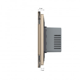 Терморегулятор пола Livolo 16А, сенсорное управление, датчик воздуха, 1 пост, цвет золотой