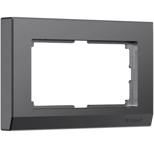 Купить Рамка из поликарбоната для двойной розетки Stark графит матовый в rum24.ru