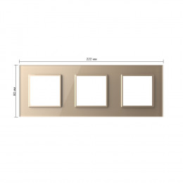 Рамка для розетки тройная Золотая