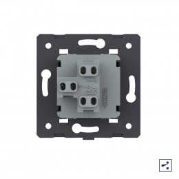 Одноклавишный простой и проходной механический выключатель Livolo, цвет шампань (механизм), VL-C7-K1S-16