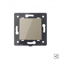 Одноклавишный простой и проходной механический выключатель Livolo, цвет шампань (механизм), VL-C7-K1S-16