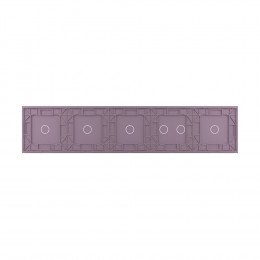 Панель для пяти сенсорных выключателей Livolo, 6 клавиш (1+2+1+1+1), цвет розовый, стекло