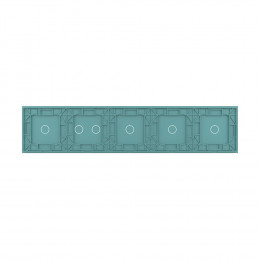 Панель для пяти сенсорных выключателей Livolo, 6 клавиш (1+1+1+2+1), цвет зеленый, стекло