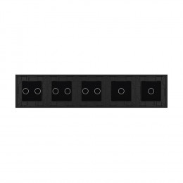 Панель для пяти сенсорных выключателей Livolo, 8 клавиш (1+1+2+2+2), цвет черный, стекло