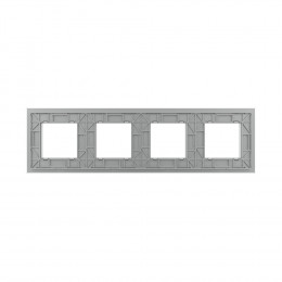 Рамка для четырех розеток Серая