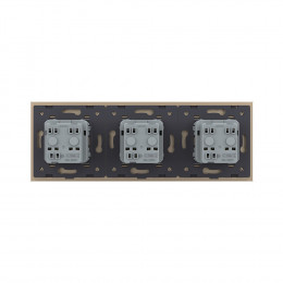 Розетка электрическая тройная 220В LIVOLO золотая VL-C7C3EU-13