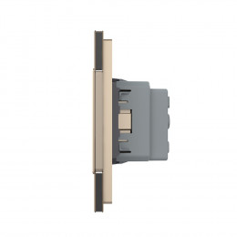 Розетка электрическая тройная 220В LIVOLO золотая VL-C7C3EU-13