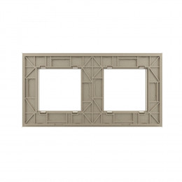 Рамка для розетки Livolo 2 поста, цвет шампань, стекло