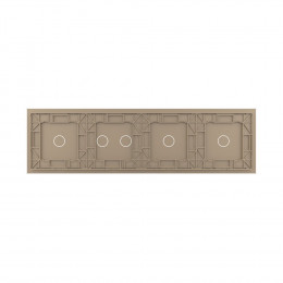 Панель для четырех сенсорных выключателей Livolo, 5 клавиш (1+1+2+1), цвет золотой, стекло