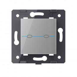 Выключатель LIVOLO Quadro 2 клавиши Серый (механизм)