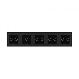 Панель для пяти сенсорных выключателей Livolo, 9 клавиш (2+2+2+1+2), цвет черный, стекло