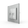 Купить Телефонная розетка двойная LIVOLO серая VL-C792T-15 в rum24.ru