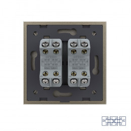 Двухклавишный перекрестный механический выключатель Livolo, 1 пост, цвет шампань