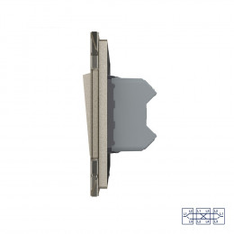 Двухклавишный перекрестный механический выключатель Livolo, 1 пост, цвет шампань