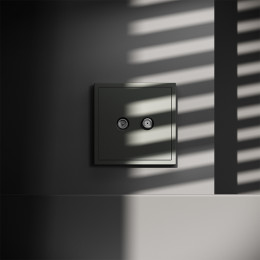 Розетка телевизионнная встраиваемая VOLTUM S70 оконечная TV+SAT, (титан) VLS060406