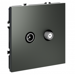 Розетка телевизионнная встраиваемая VOLTUM S70 оконечная TV+SAT, (титан) VLS060406